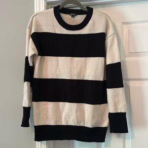 Wild Fable Black and Cream Striped Sweater